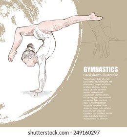 Gymnastics background Design. Hand drawn.