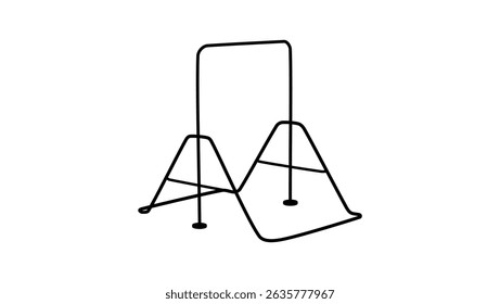 Gymnastics Bars For Kids, Black Isolated Silhouette