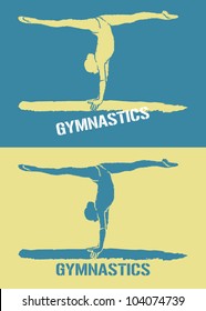 Gymnastics beam poster - vector illustration