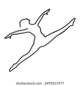 gymnastics brush strokes on a white background. Vector illustration.