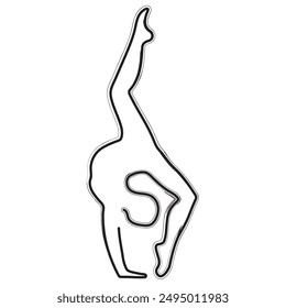 gymnastics brush strokes on a white background. Vector illustration.