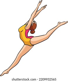 Gymnastics Cartoon Colored Clipart Illustration