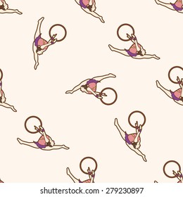 gymnastics , cartoon seamless pattern background
