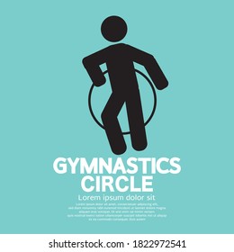 Gymnastics Circle Black Symbol Icon Vector Illustration.