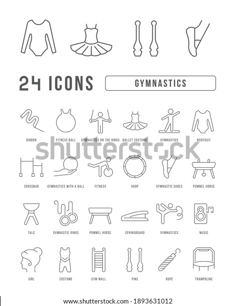 Gymnastics. Collection of perfectly thin icons for\
web design, app, and the most modern projects. The kit of signs for\
category Sport.