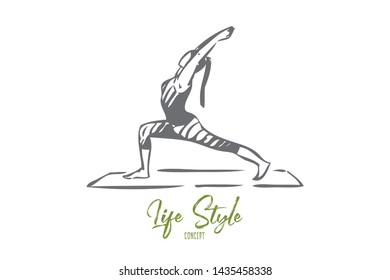Gymnastics concept sketch. Isolated vector illustration