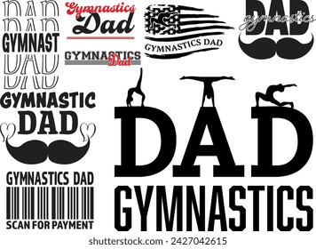 Gymnastics Dad bundle, Gymnastics Dad, Gymnastics Dad flag, Gymnastics, Sports, Gymnast dad life bundle svg