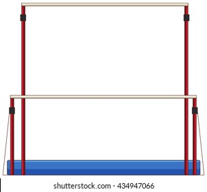 Gymnastics Equipment Uneven Bars Illustration