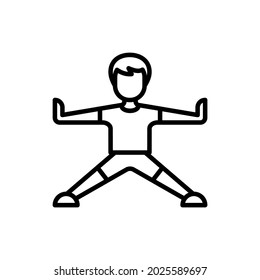 Gymnastics exercises thin line icon. Modern vector illustration.