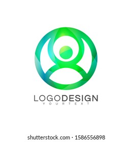 gymnastics gradient logo vector design color full
