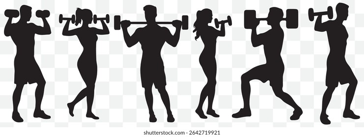Gymnastics, gym, weight lifting and fitness, art vector silhouettes design eps 10