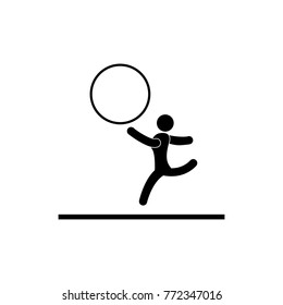 gymnastics with a hoop icon. Silhouette of an athlete icon. Sportsman element icon. Premium quality graphic design. Signs, outline symbols collection icon for websites, web design on white background