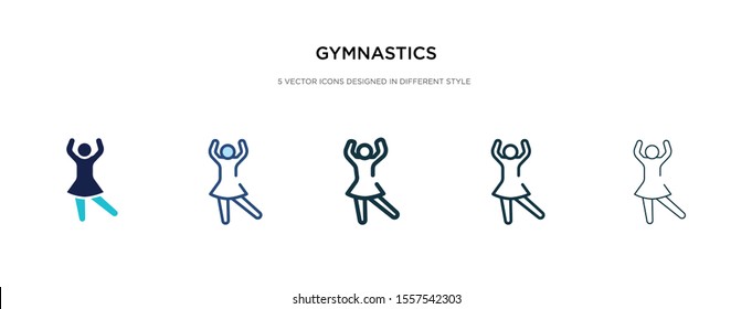gymnastics icon in different style vector illustration. two colored and black gymnastics vector icons designed in filled, outline, line and stroke style can be used for web, mobile, ui