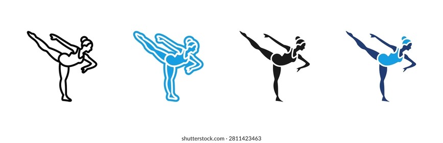 Gymnastics icon multiple style collection