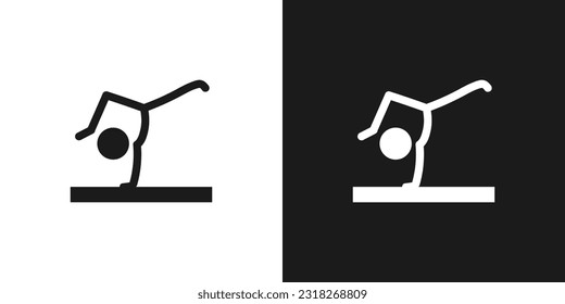 Gymnastics icon pictogram vector design. Stick figure woman female athlete gymnastics vector icon sign symbol pictogram