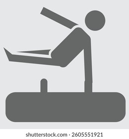 Gymnastics icon symbolizing athleticism, flexibility, and strength in sport activities.