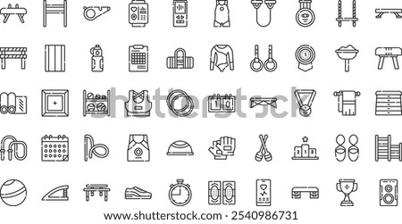 Gymnastics icons High-Quality Vector Icons Collection with Editable Stroke. Ideal for Professional and Creative Projects.