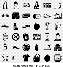 Gymnastik-Symbole gesetzt. Einfacher Stil von 36 Gymnastik-Vektorsymbole für Web für jedes Design