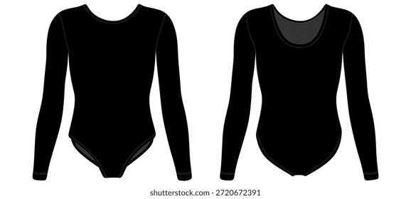 Gimnasia Leotard Mockup Vector de Plantilla