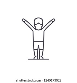 Gymnastics line icon concept. Gymnastics vector linear illustration, symbol, sign