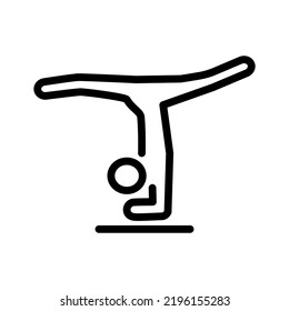 Gymnastics line symbol, acrobatics vector editable stroke icon for user interface.