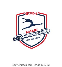 gymnastics logo design vector, sport, championsip