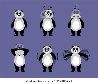 Gymnastics for the neck, morning exercises, panda
