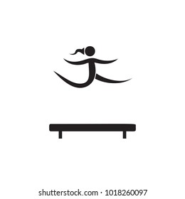 gymnastics on a log icon. Elements of sportsman icon. Premium quality graphic design icon. Signs and symbols collection icon for websites, web design, mobile app on white background