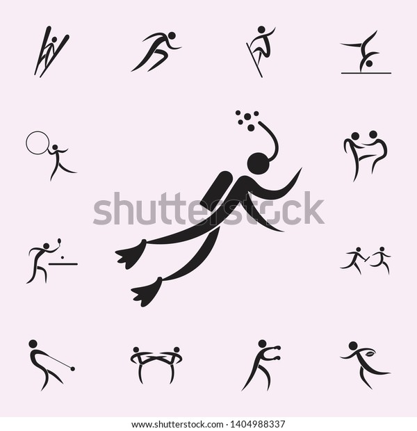 Gymnastics On Log Icon Elements Sportsman Stock Vector Royalty Free