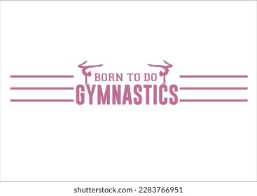 gymnastics pink girl vector design hand drawn