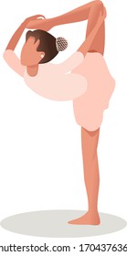 Gymnastics. A popular sport in physical education. Graphic drawing. The girl does acrobatic exercises. Close-up.