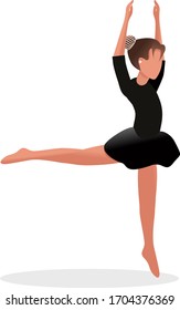 Gymnastics. A popular sport in physical education. Graphic drawing. The girl does acrobatic exercises. Close-up.