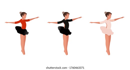 Gymnastics. A popular sport in physical education. Graphic drawing. The girl does acrobatic exercises. Close-up.