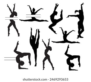 gymnastics pose silhouette Gymnastics Poses Split Monogram 