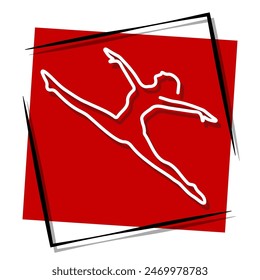 gymnastics red banner. Vector illustration.
