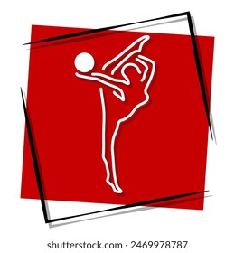 gymnastics red banner. Vector illustration.