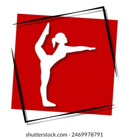 gymnastics red banner. Vector illustration.