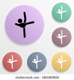 Gymnastics rhythmic sport badge color set icon. Simple glyph, flat vector of sport icons for ui and ux, website or mobile application