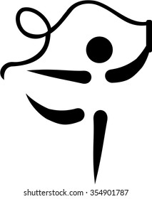 Gymnastics with ribbon icon