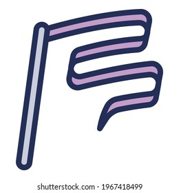 Gymnastics ribbon stick icon. Outline Gymnastics ribbon stick vector icon for web design isolated on white background