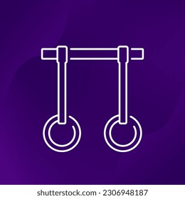 gymnastics rings and a bar icon, line vector