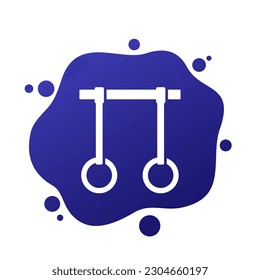 gymnastics rings and a bar icon, vector