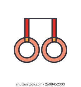 Gymnastics Rings for Bodyweight Training. Design of Fitness and Gym Icons.