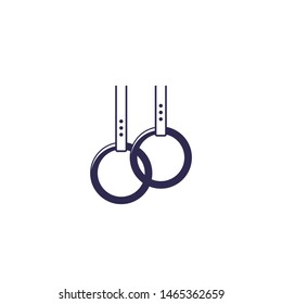 Gymnastics rings icon on white