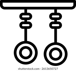 Gymnastics Rings Line Vector Icon Design