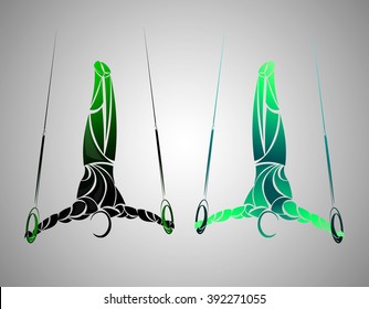 gymnastics rings, vector