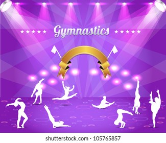 Gymnastics Shield Vector Background