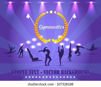 Gymnastics Shield Vector Background