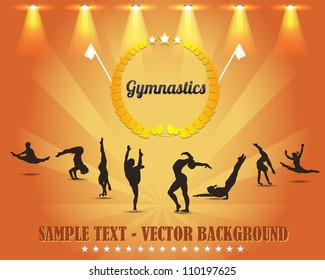 Gymnastics Shield Vector Background
