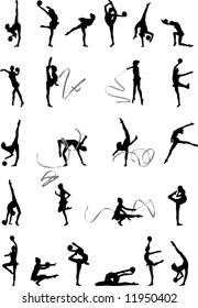 Gymnastics silhouettes